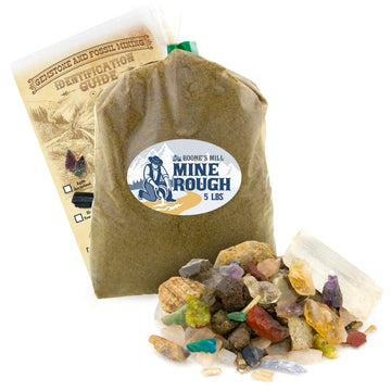 Boone's Mill Gemstone Paydirt - 5 Pounds of Gem Mining Rough Stone Mix with Rock Fossil ID Guide