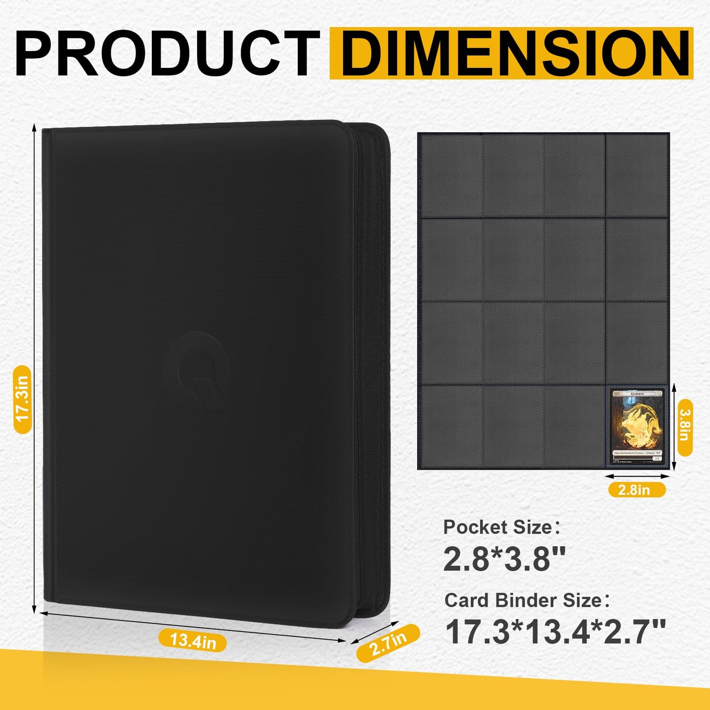 Qurhafoo 1024 Pocket Trading Card Binder Compatible with Pokemon TCG MTG Baseball Sports Cards  Trading Card Side Loading Zip Binder  enhanced leather Card Collection Storage Binders