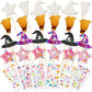 Juexica 24 Pcs Halloween Fairy Wands Kit Including 24 Unfinished Wood Pumpkin Wands and 6 Sheets Gem Stickers for Witch and Prin