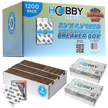 1200 Pack Trading Card Shipping Protector by Hobby protective covering  3.5 x 4.5 with Rounded Corners  Vibrant Multi-Color Card Protectors to Guard Cards From Dings  Bulk Breaker Box  Includes Dual Storage Boxes
