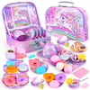 Auney Tea Set Toys for Girls 36pcs, Unicorn Tea Party Toy Pretend Play Toddler Toys, Girls Toys for Birthday Including Carrying 