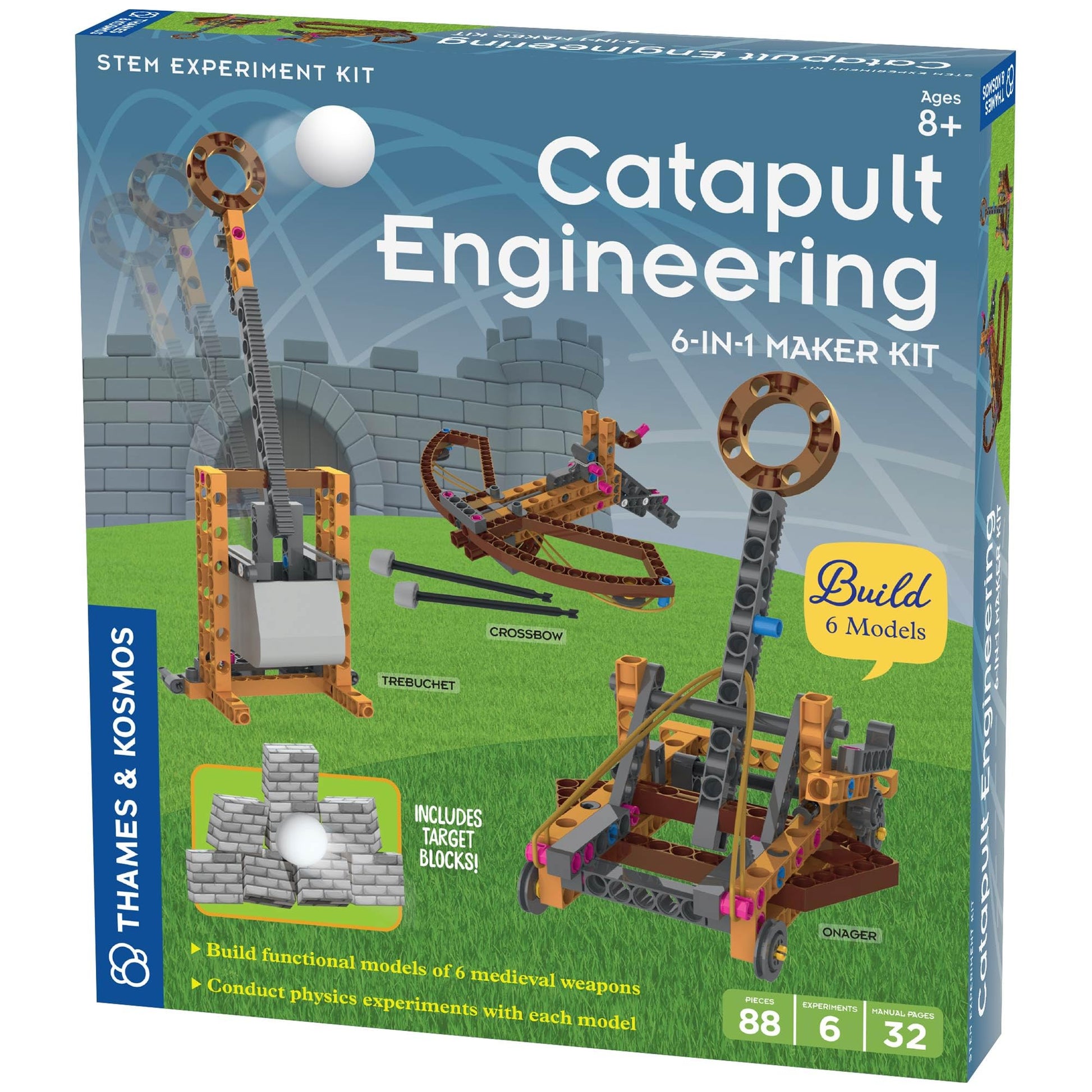 Thames & Kosmos Catapult Engineering STEM Maker Kit  Build 6 Models of Unique Medieval Machines  Explore Mechanical Physics  Includes Safe Foam Balls & Soft-Tipped Projectiles  Suitable for Ages 8+