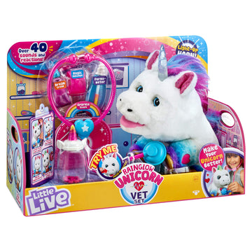 Little Live Rainglow Unicorn Vet Set
