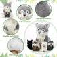 Honoson 5 Pcs Wolf Plush Set 14 Inch Mommy Wolf Stuffed Animal With 4 Cute Baby Wolves In Her Zippered Tummy Soft Wolf Plushie F
