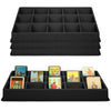 Geetery 4 Pack Card Sorting Tray Black Stackable Sports Card Sorting Trading Dividers 15 Compartment Tray For Organizing(18 X 13
