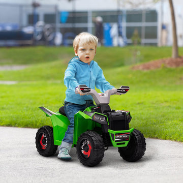 Aosom Kids Atv Quad Car, 6V Four-Wheeler Ride On Toy For Kids With Forward Backward Function, Wear-Resistant Wheels For Toddlers Ages 18-36 Months, Green
