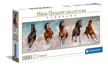 Clementoni Collection 39607, Horses Panorama Puzzle For Children And Adults - 1000 Pieces, Ages 10 Years Plus, Multicoloured, 40 X 21 X 6 Centimetres