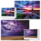 Jigsaw Puzzles 2 Pack 1000 Pieces - Wishdiam Puzzles For Adults - Sunset Lighthouse & Purple Lightning Holiday Impossible Challenging Puzzles For Home Decor Birthday Party Gifts For Men Women
