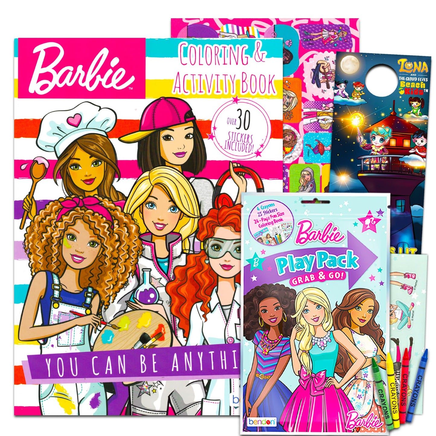 Bendon Barbie Coloring Book for Girls Ages 4-8 - Bundle with 50+ Barbie Coloring and Activity Pages Plus Stickers, More | Barbie