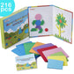 Zazzykid Kids Magnetic Pattern Blocks Set: 216 Pcs Geometric Shape Puzzles Tangram - Stem