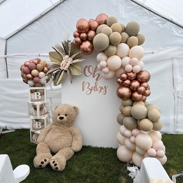 Boho Balloon Arch Double Stuffed Blush Nude Rose Gold Boho Balloon Garland Kit Rosegold Beige Peach Brown Cream Latex Balloons F