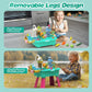 Color Changing Kitchen Play Sink Toys with Running Water for Kid,Electric Water Table with Animals, Food, Tableware Accessories,
