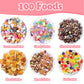150Pcs Miniature Food Drinks Bottles Dollhouse Accessories 1:12 Mini Stuff Things Toy Set Dollhouse Pretend Kitchen Play Game Ti