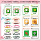 MOVINPE Valentines Day Exchange Gifts for Kids Classroom, 24 Pack Sports Charm Friendship Bracelets with Valentines Day Cards, C