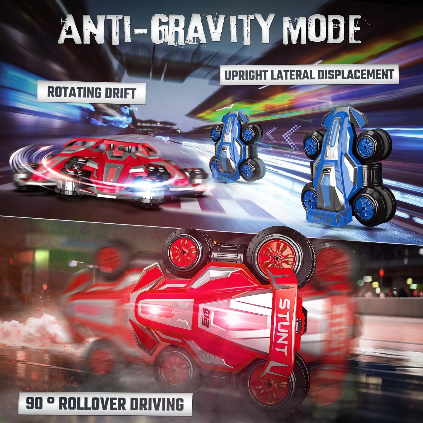 TADOZIC 4WD Remote Control Car 360 Spins RC Stunt Car with Lights&Music,Best Birthday Gifts Toys for 6 7 8 9 10 11 12 Year Old B