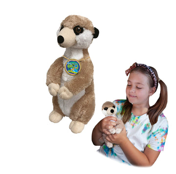 Ecobuddiez - Meerkat From Deluxebase. 9-Inch Sustainable Plush Animal From Recycled Materials, Eco-Friendly Soft Stuffed Toy, Ch