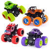 4 Pack Monster Truck Toys - Friction Powered Push and Go Toy Cars, Inertia Car Toy Set Stunt Toy Vehicles, Birthday Party Suppli