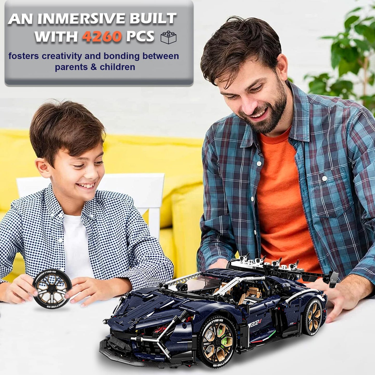 Lamb AVENTTAOR Super Car Building Toys - 1:8 Model Building Blocks Challenging Race Car Sets Toy Gifts Compatible With Lego Tech