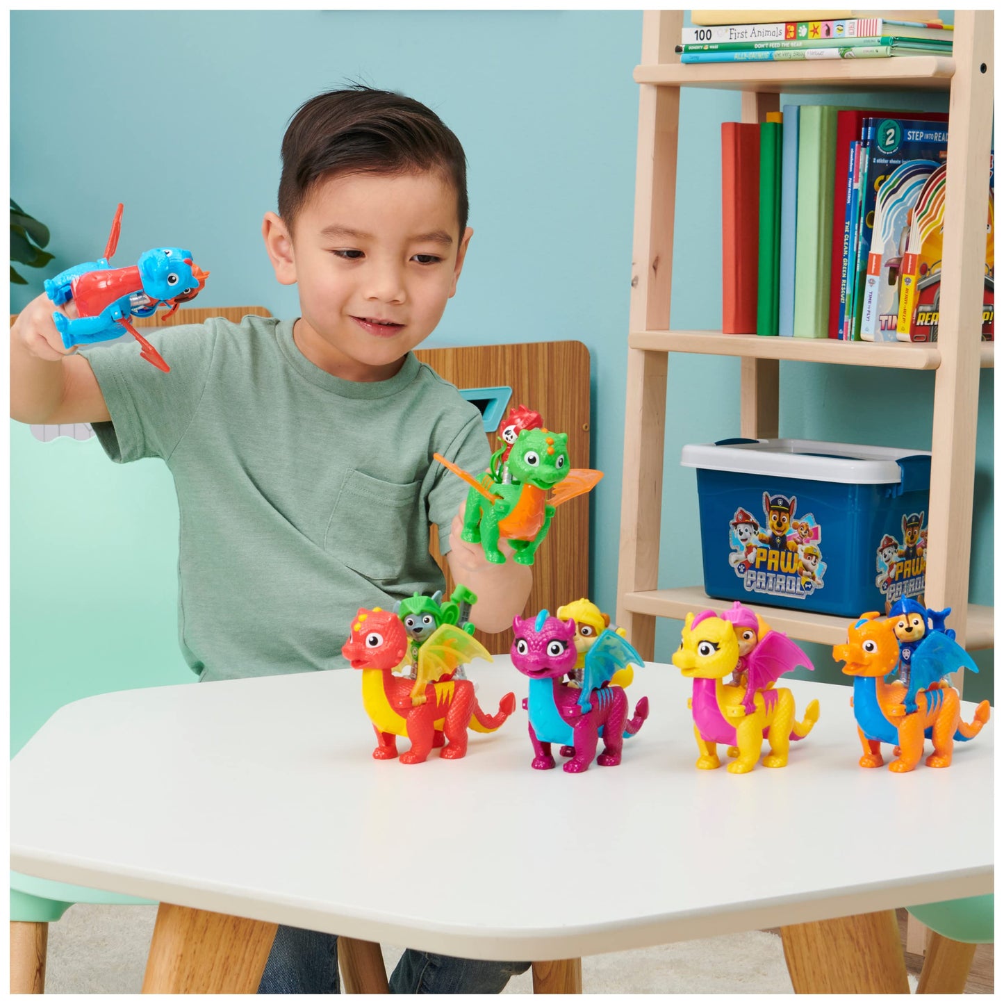 Paw Patrol Action Figures Set - Rescue Knights Rubble & Dragon Blizzie, Kids Toys for Ages 3+, Plastic, Model 6064306