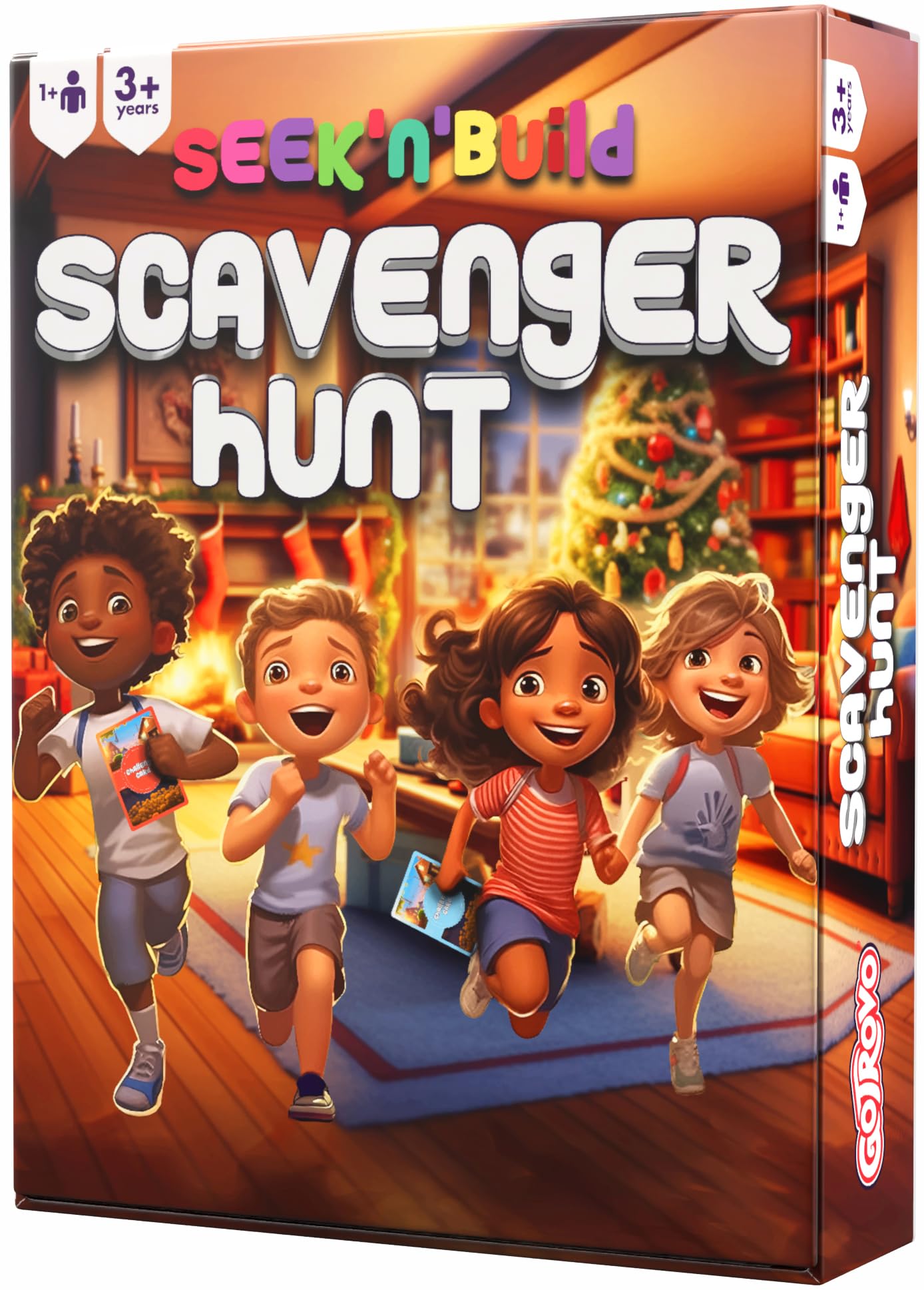 Gotrovo Active Kids Scavenger Hunt Game – Indoor And Outdoor Game For Kids 4-8, With 80 Search Cards And 7 Challenge Cards For Fun Educational Play
