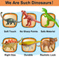 Tepsmigo Jumbo Dinosaur Toys Set for Kids - 6 Pack Assortment, Plastic, T-Rex, Velociraptor, Triceratops - Perfect for Ages 3-7
