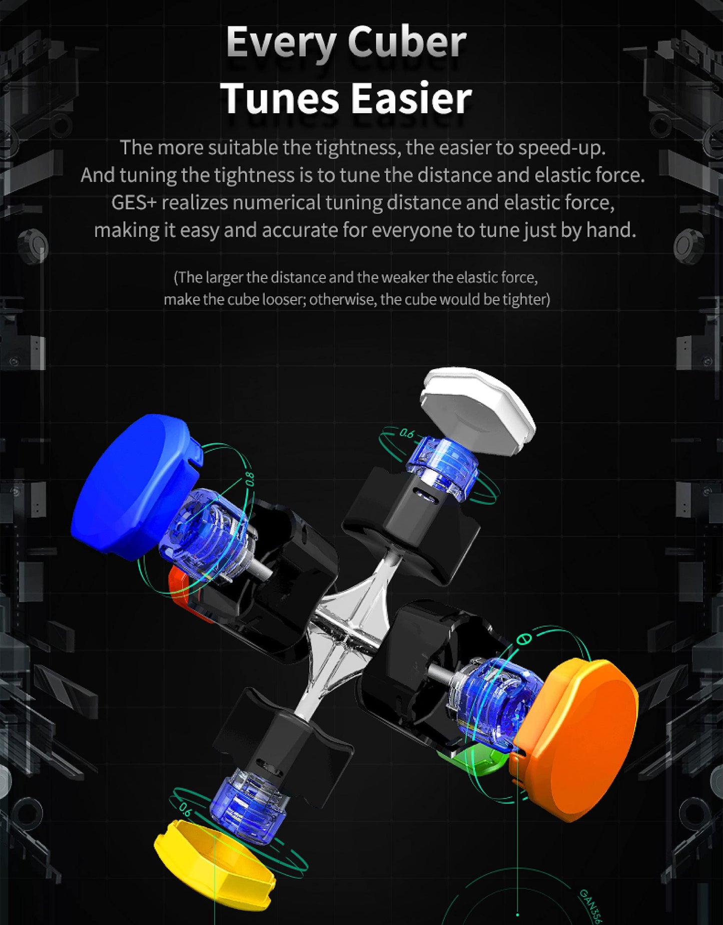 Gan 356 M, Speed Cube 3X3 Magnetic Speedcube Stickerless 356M Fidget Toys For Kids Adults, No Extra Ges