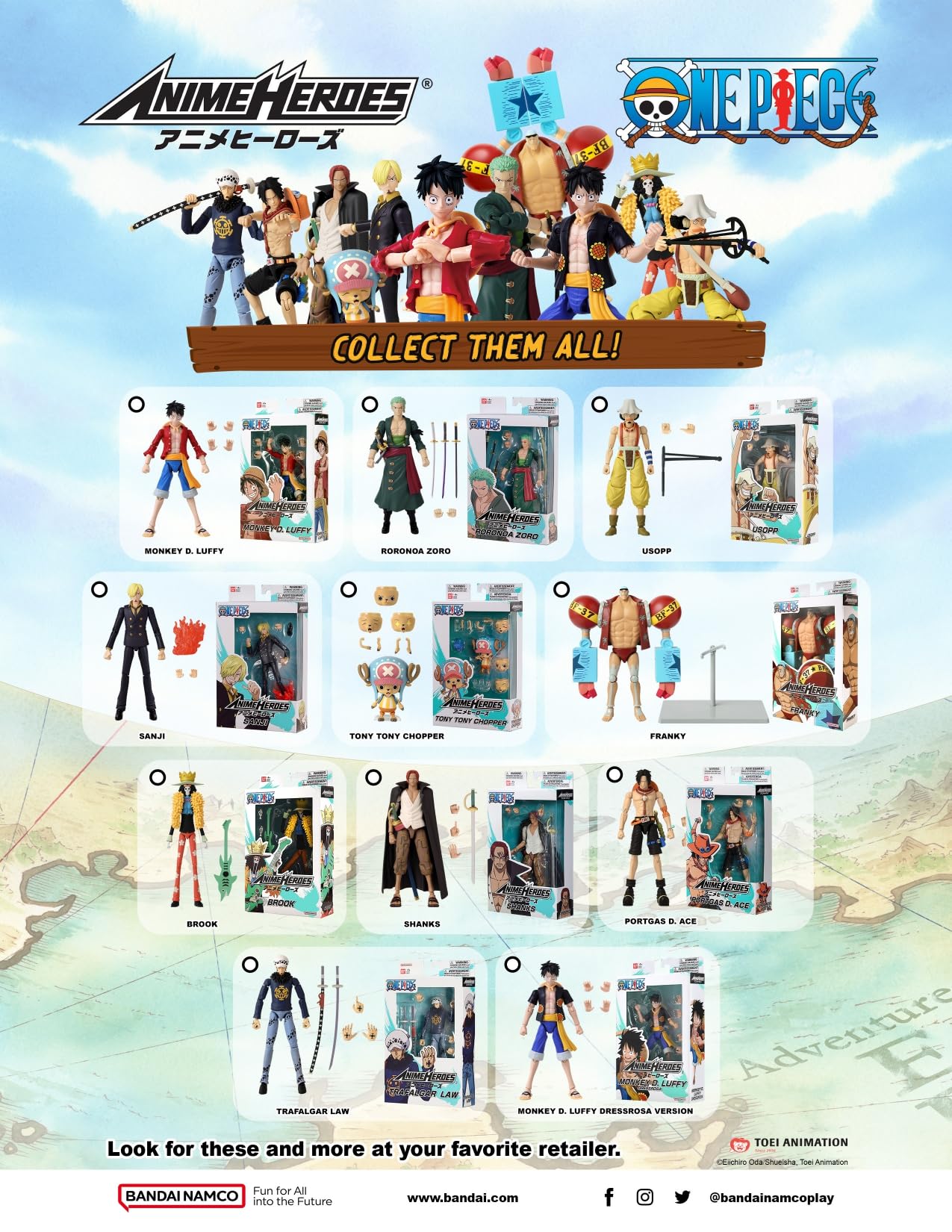 ANIME HEROES One Piece Franky Action Figure - 6.5 Inch PVC Collectible Model 36938