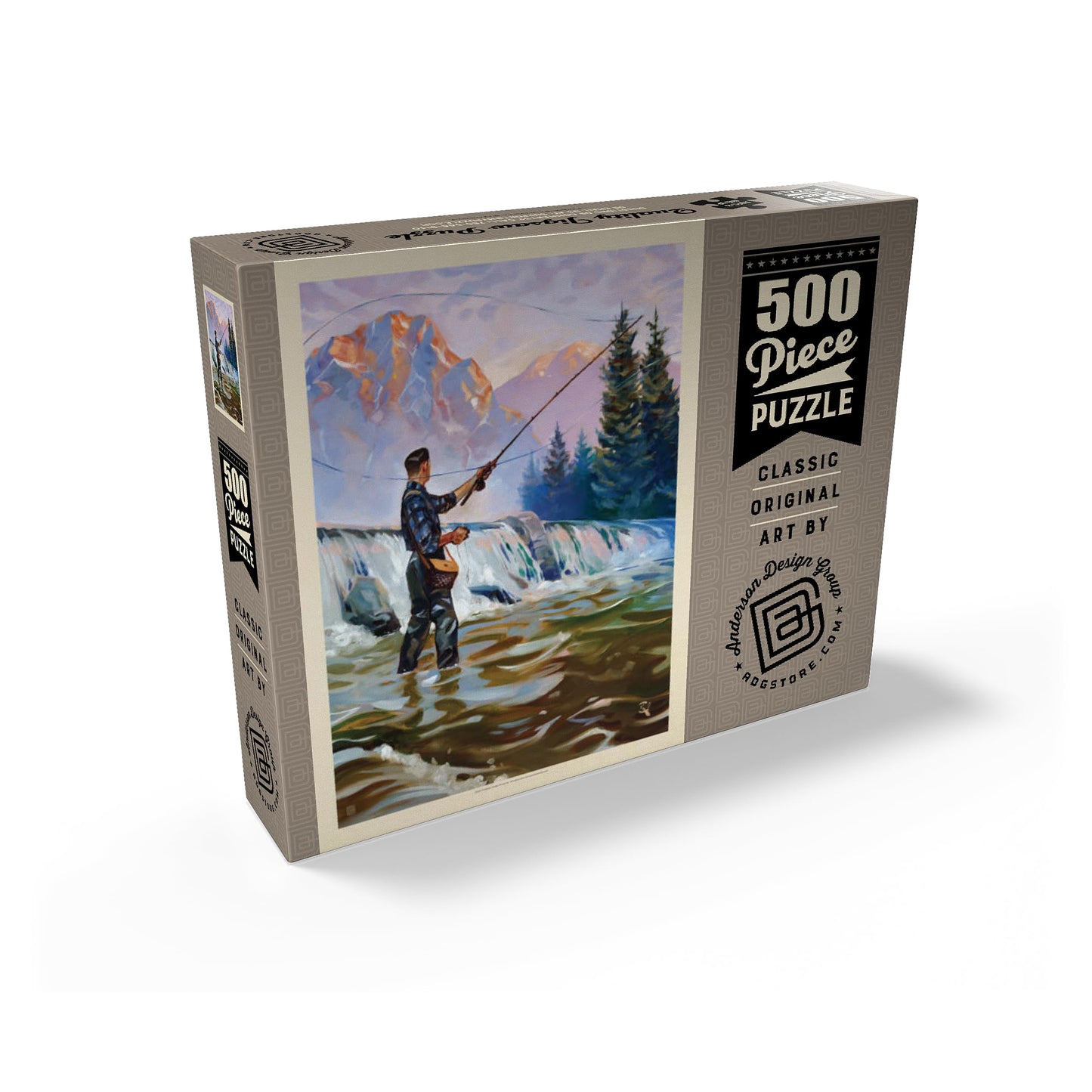 Mypuzzle Classic Sportsman: Fly Fishing, Vintage Poster - Premium 500 Piece Jigsaw Puzzle For Adults