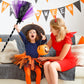 NSVJVY Kids Witch Broom, Halloween Broomstick, Photography Prop Toy, Cosplay Dress Up Costume Party Cute Witch Broom (Purple)