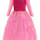 Aolliya Princess Sleeping Beauty Dress for Girls Pink Princess Costumes Fancy Dress Up for Halloween Cosplay Carnival