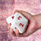 KSNDie Large D20 Foam Dice - 80mm Spindown D&D RPG 20 Sided Dice with Drawstring Bag - White