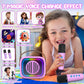 Karaoke Machine For Kids Adults, Portable Mini Karaoke Speaker With 2 Wireless Microphones, Stereo Sound And Colorful Lights, To