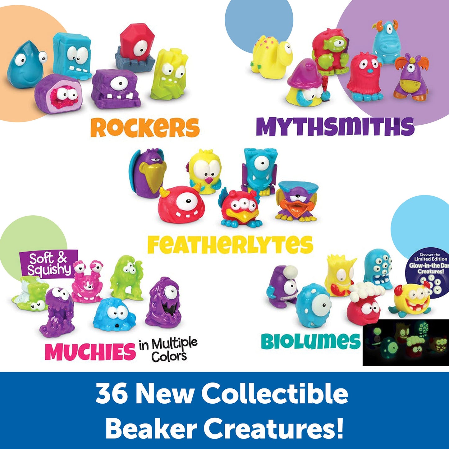 Learning Resources Beaker Creatures 6-Pack Pods - Multi-color STEM Toys for Kids, Ages 5+, Model LER3831
