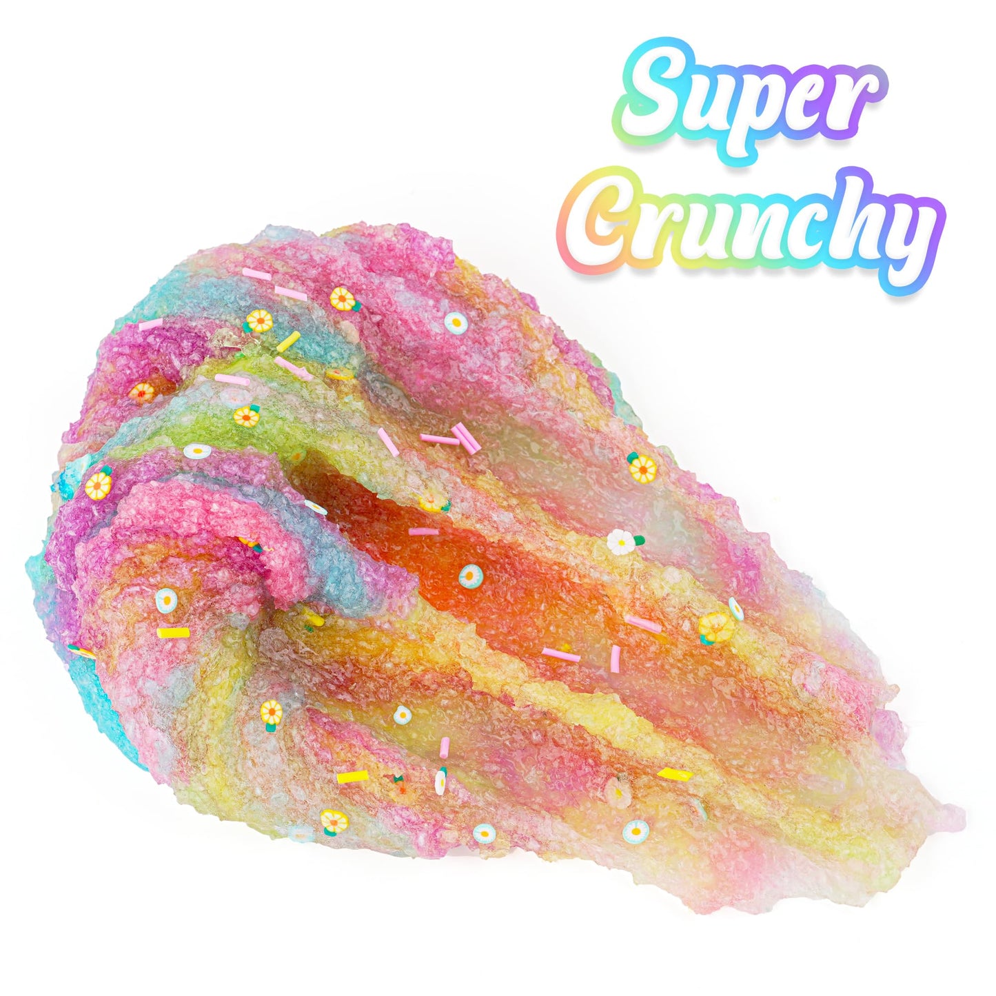 Bear Rainbow Snow Fizz Slime, Good Stretchy & Non-Sticky Crunchy Slime, Slime Party Favors For Kids, Slime Sensory Toys, Girls G