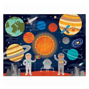 Petit Collage Floor Puzzle Outer Space 24 Pieces | Large Puzzle For Kids | Completed Outer Space Puzzle Measures 18” X 24” | Makes A Great Gift Idea For Ages 3+