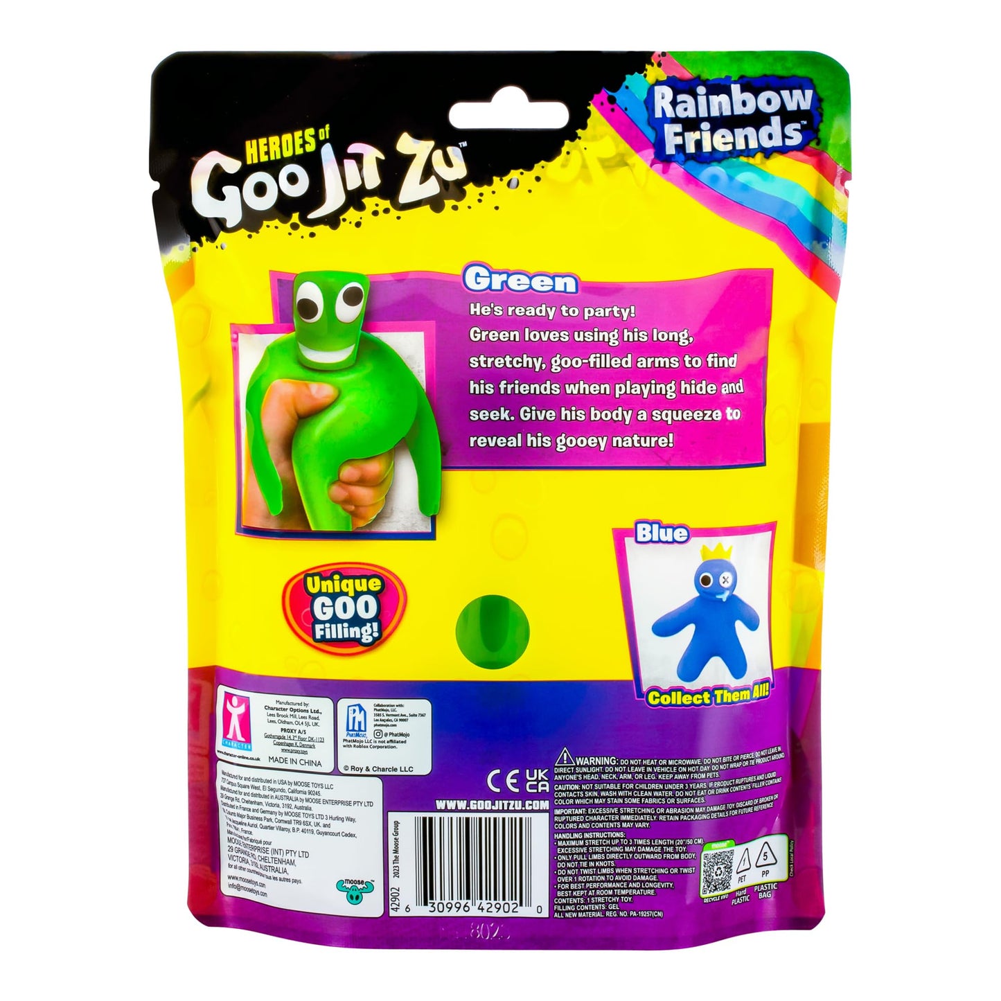Heroes Of Goo Jit Zu Rainbow Friends, Green | The Multiplayer, Kid-Friendly Horror Story Experience | Super Stretchy Goo Filled Toy Figure | Stretches Up To 3X Its Size