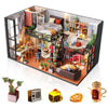 Foyucool DIY Miniature House Kit  Dollhouse Kit with Furnitures  1:24 Mini House Making Kit for for mature-themed to Building  Father's Day/Home Decorations/Gifts for Family and Friends  Loft