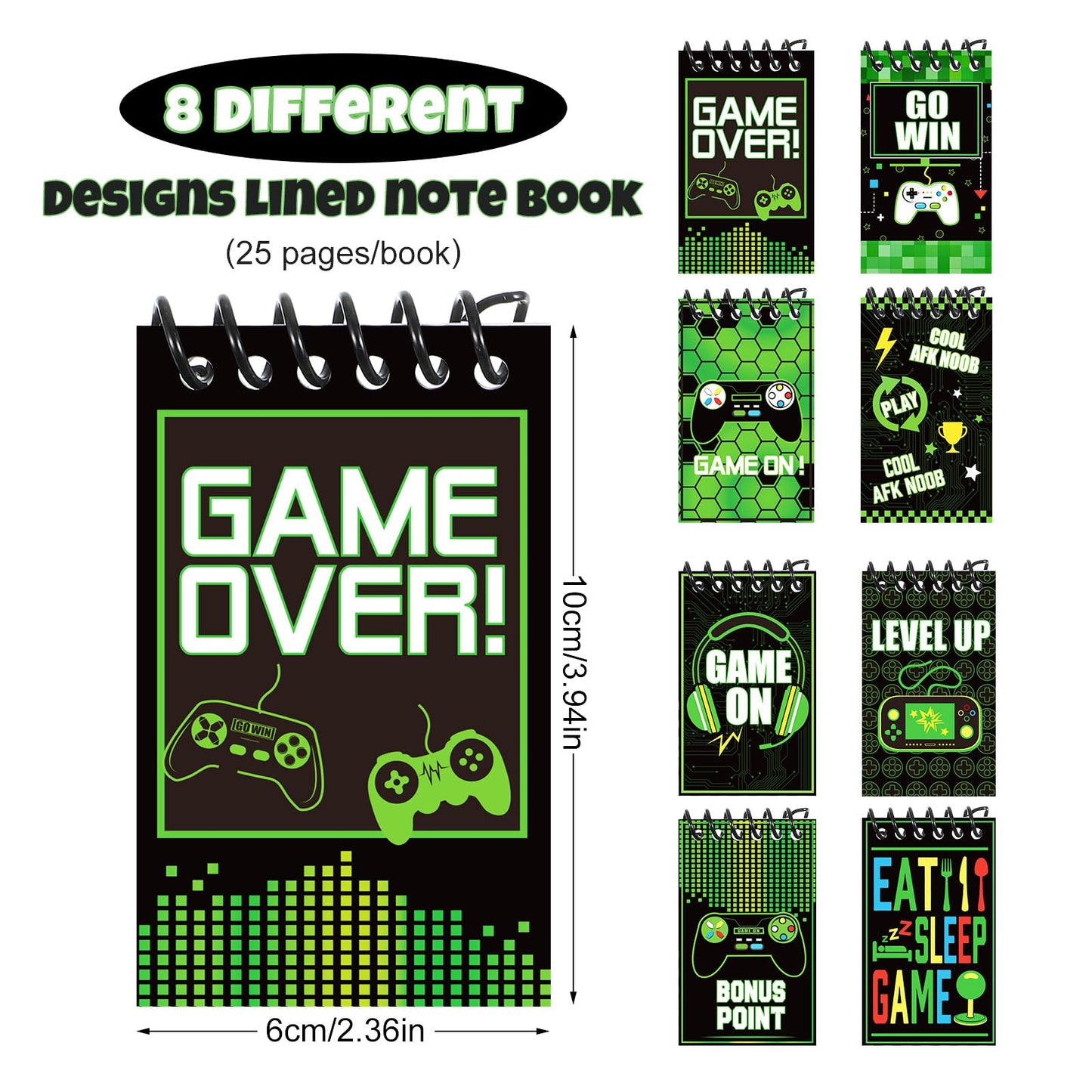 Marspark 24 Pieces Video Game Party Favors Gaming Mini Notepads Gamer Video Gamer Favors Gaming Notepad Gaming Party Supplies Bu