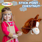 Nature Bound Stick Horse | Plush Handcrafted Hobby Horse | Stick Pony Provides Fun Pretend Play For Toddlers & Preschoolers | Handsewn, Wood, Sound Effects | Chestnut Red Color