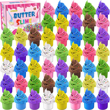 50 Pack Butter Slime Kit For Kids, Slime Toys For Boys & Girls, Scented Diy Slime Toy For Party Favor, Soft And Non-Sticky, Birt