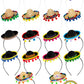 Melisheer 18 Pieces Sombrero Hats, Universal Cinco De Mayo Themed Costume Headwear, Fiesta Headbands with Ball Fringe and Fabric