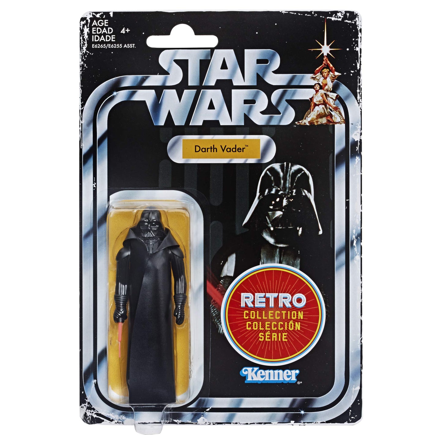 STAR WARS Retro Collection Darth Vader Figure, Black, Model E6265AS00, Plastic