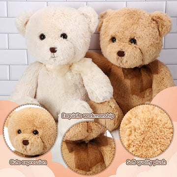 Hydren 2 Pack Plush Bear Stuffed Animals 18 Inch Cute Stuffed Bear Cuddly Bears Plush For Graduation Children'S Day Birthday Bab