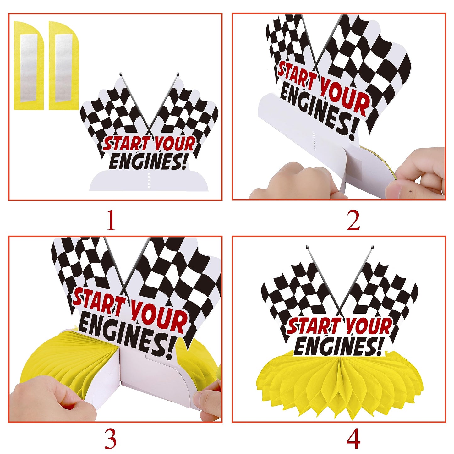 C L cooper life 12Pcs Race Car Birthday Centerpieces for Children Car Racing Decorations for Race Car Birthday Supplies Race Car