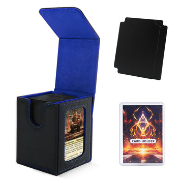 Scimi Mtg Deck Box For Commander Display,Card Deck Case Fits 100 Double Sleeved Cards, Magic Commander Tcg Card Storage Box With