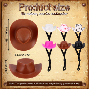 Lyreh 6pcs Mini Desk Goose Headwear  7 Inches Magnetic Porch Goose Outfit Magnetic Statue Keychain Clothes Costume Mini Hat for Desk Classroom Decoration Desktop Accessories