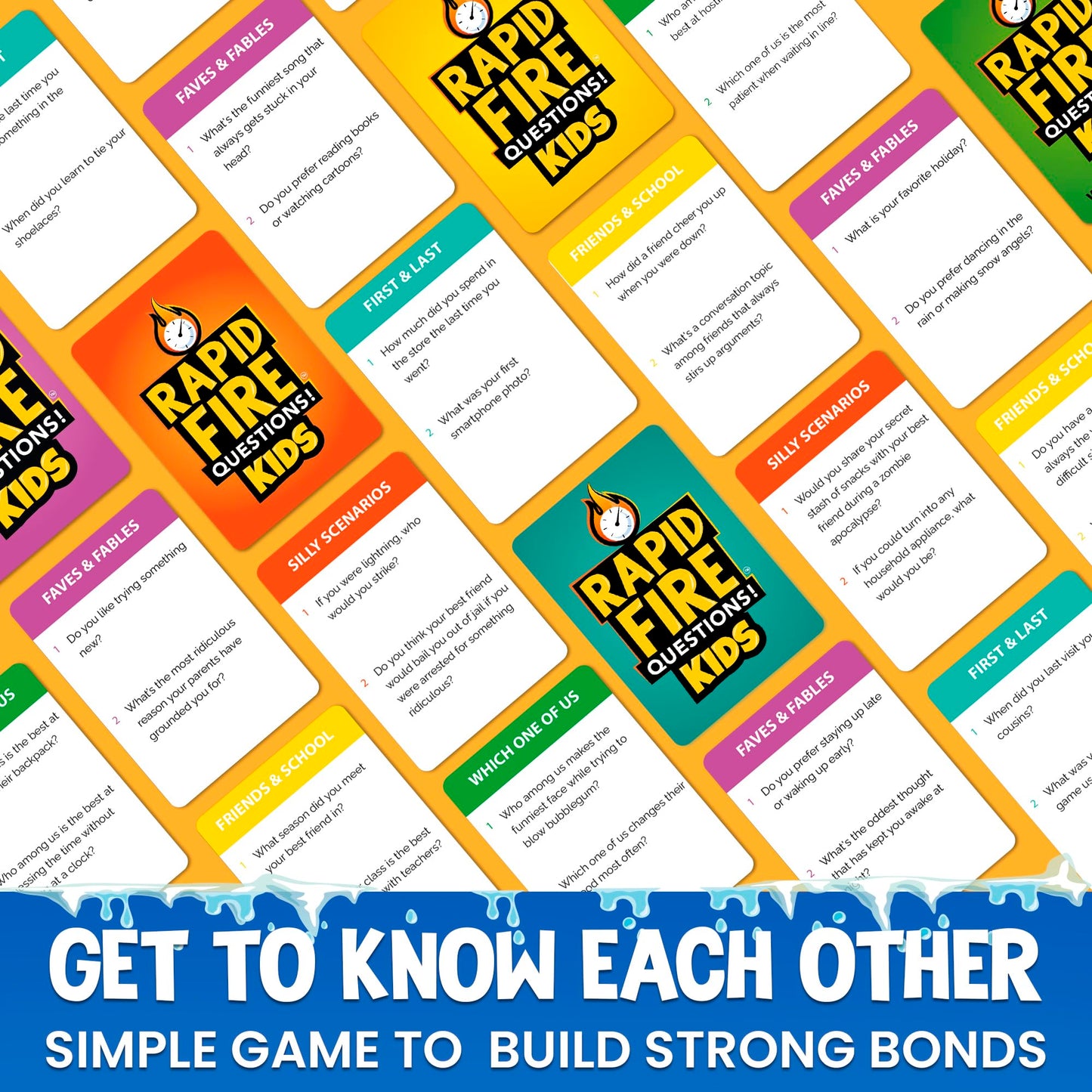 QUOKKA Kids Conversation Cards Game - Break The Ice Game for Kids and Families - Icebreaker Cards with 500+ Questions - Family Game for Kids 8-12 - Perfect for Family Game Night I enhanced Version