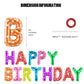 Canrevel Happy Birthday Banner 13Pcs 16 Inch Mylar Foil Letters Balloons Birthday Party Decorations For Kids And Adults - 3D Mul