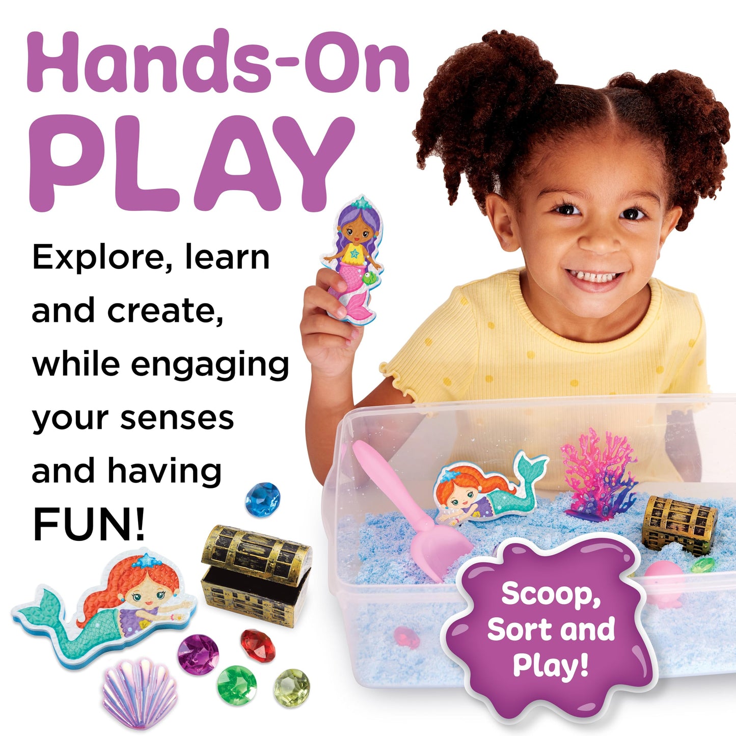 Creativity for Kids Sensory Bin: Mermaid - Mermaid Toys and Sensory Bins for Toddlers 3-4+  Sensory Box and Bin Filler  Toddler Activities and Mermaid Gifts for Girls