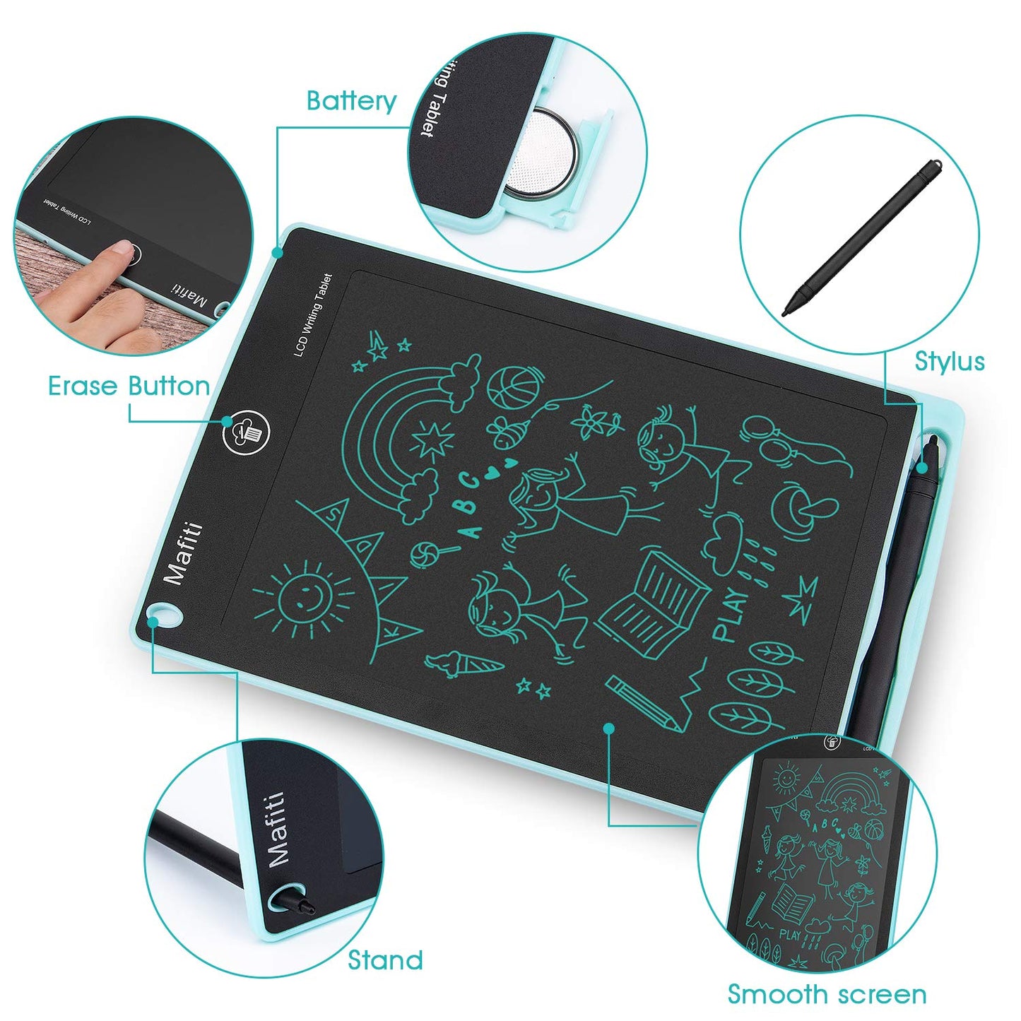Mafiti LCD Writing Tablet 8.5 Inch Electronic Writing Drawing Pads Portable Doodle Board Gifts for Kids Travel Toys for Toddler